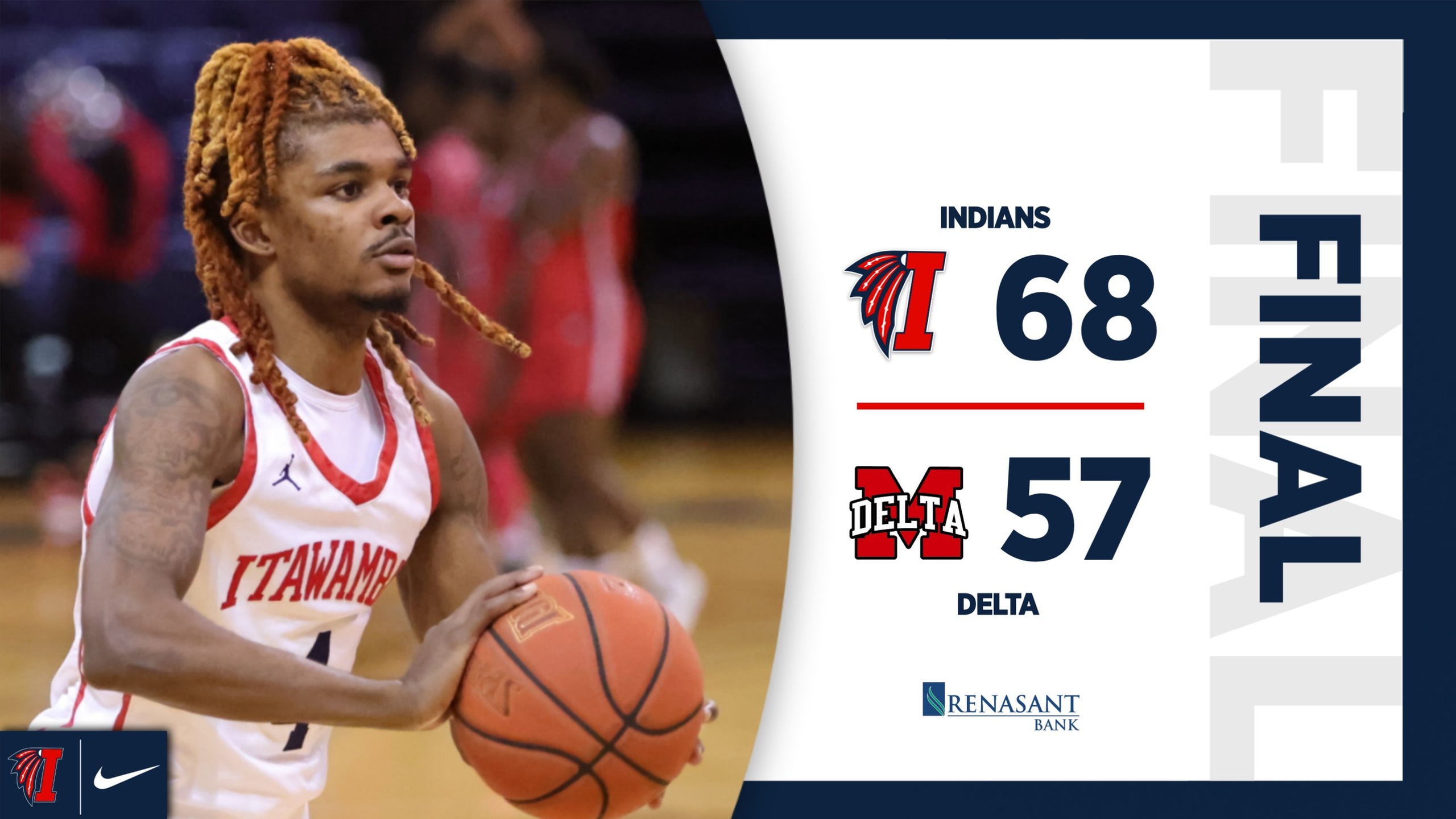 Indians earn first conference win over Delta, 68-57