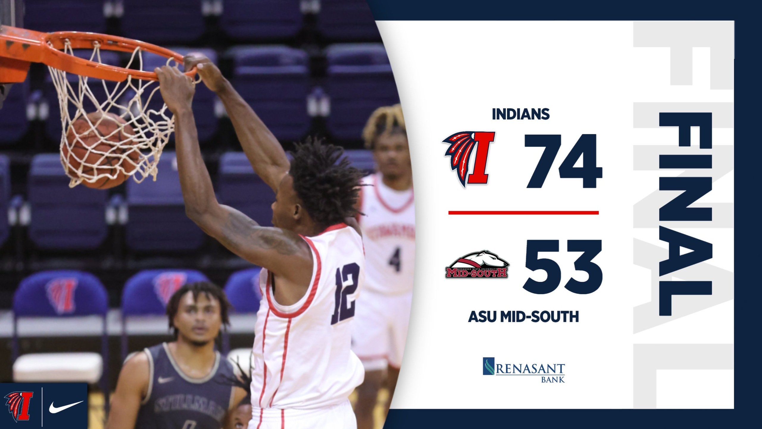 Indians take over in 74-53 road victory over ASU Mid-South