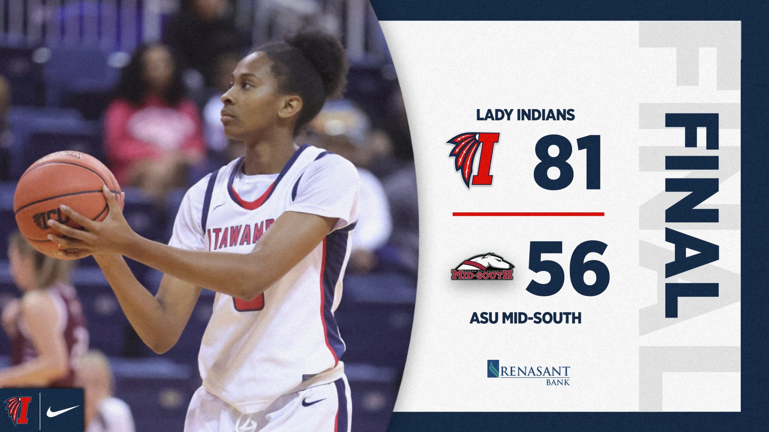 Lady Indians overcome slow start, win big over ASU Mid-South